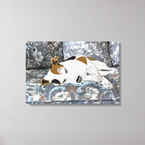 Sleeping Jack Russell Terrier Canvas Print