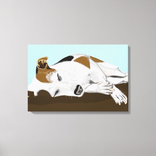 Sleeping Jack Russell Terrier Canvas Print