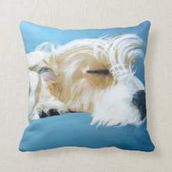 Sleeping Jack Russell Terrier Dog Art Pillow