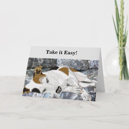 Sleeping Jack Russell Terrier Editable Birthday  Card
