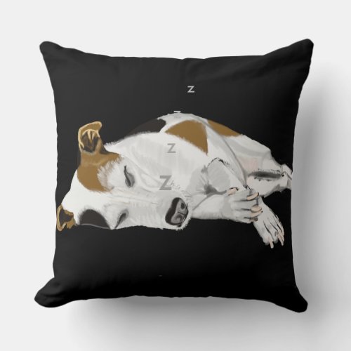 Sleeping Jack Russell Throw Pillow