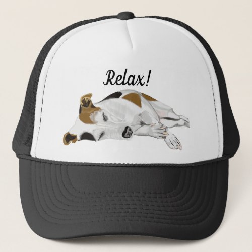 Sleeping Jack Russell Trucker Hat