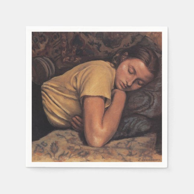 Sleeping Katya (by Serebriakova) Napkins (Front)