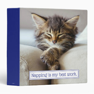 Sleeping Kitten 3 Ring Binder