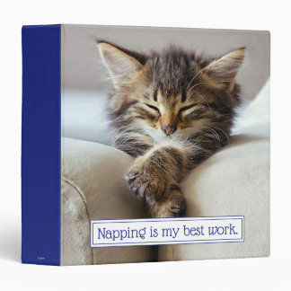 Sleeping Kitten 3 Ring Binder