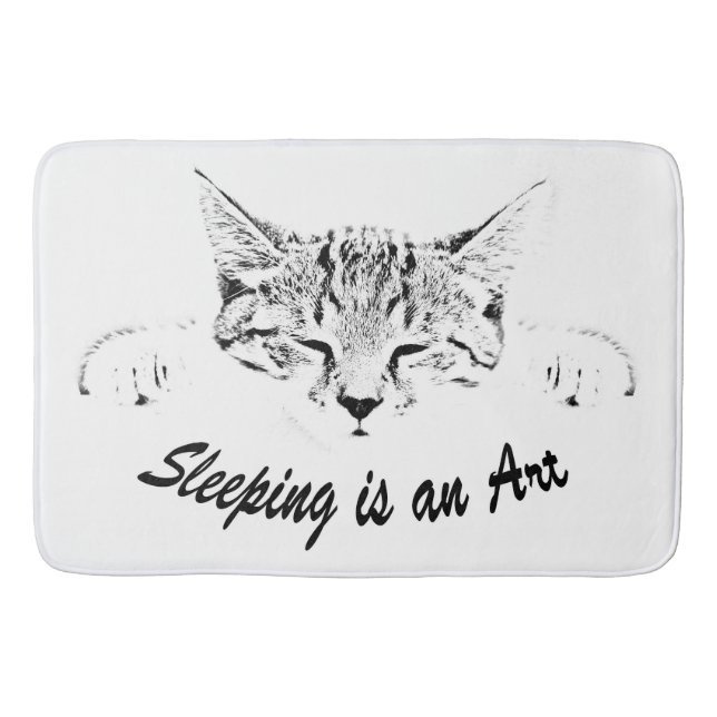 Sleeping kitten bathroom mat (Front)