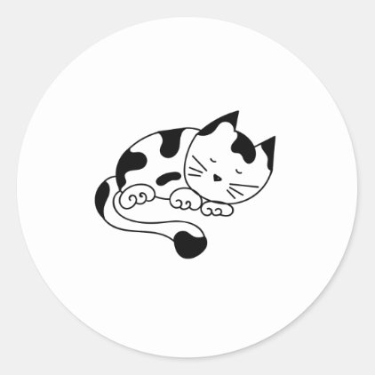 Sleeping Kitten Classic Round Sticker