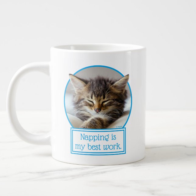 Sleeping Kitten Giant Coffee Mug (Left)