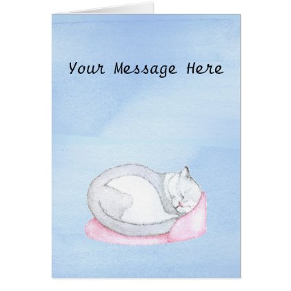 Sleeping Kitten Illustration Card