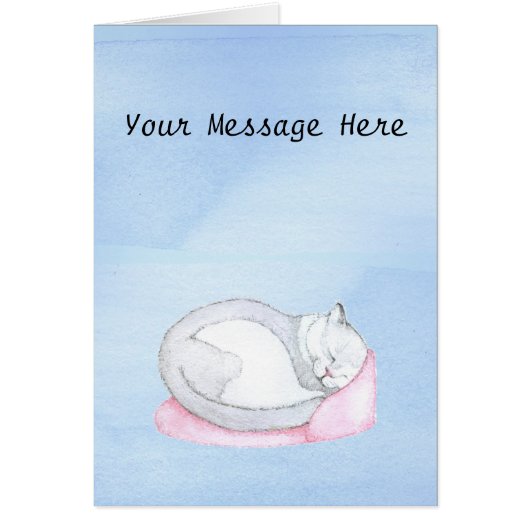 Sleeping Kitten Illustration Cards (Front)