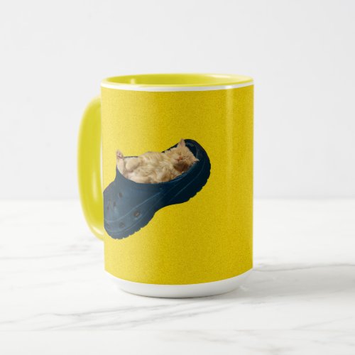 Sleeping Kitten In Croc Shoe Coffee Mug