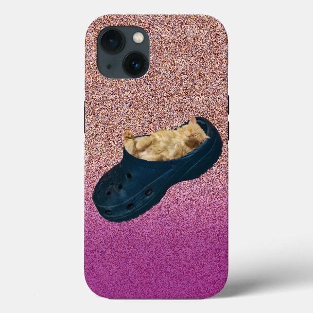 Sleeping Kitten In Croc Shoe, Iphone 13 Case (Back)