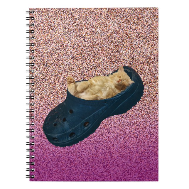 Sleeping Kitten In Croc Shoe, Notebook (Front)