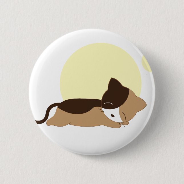 Sleeping Kitten Pinback Button (Front)