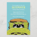 Sleeping Kitten Slumber Party Invitations