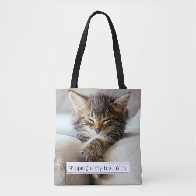 Sleeping Kitten Tote Bag (Front)