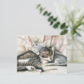  Sleeping Kittens Cat Art Postcard 