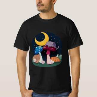 Sleeping Kitties on Cluster of mushrooms T-Shirt