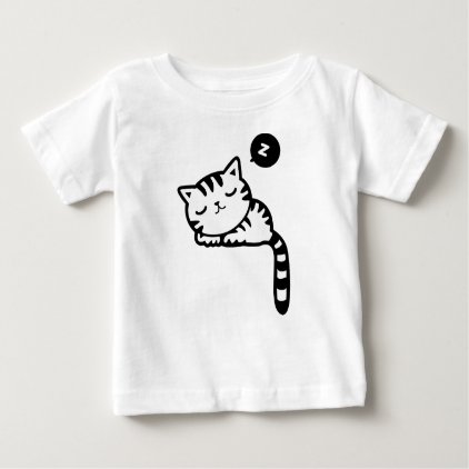 Sleeping Kitty Drawing Baby T-Shirt