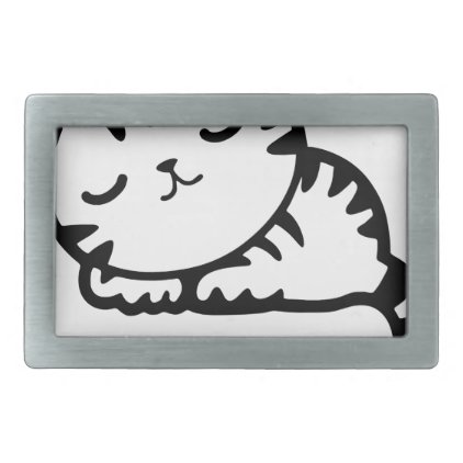 Sleeping Kitty Drawing Belt Buckle