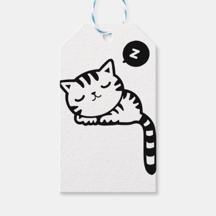 Sleeping Kitty Drawing Gift Tags