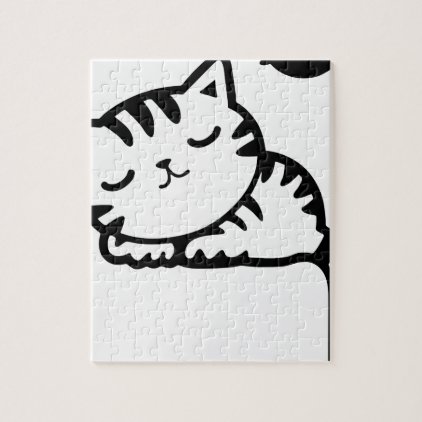 Sleeping Kitty Drawing Jigsaw Puzzle