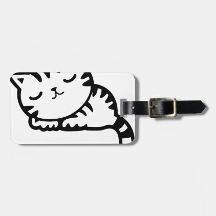 Sleeping Kitty Drawing Luggage Tag