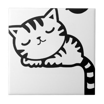 Sleeping Kitty Drawing Tile