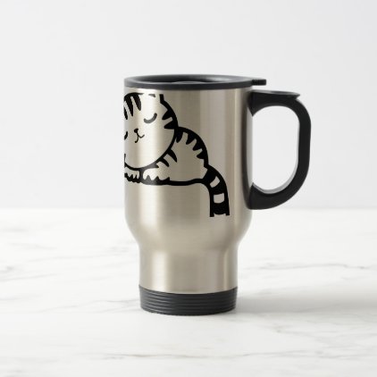 Sleeping Kitty Drawing Travel Mug