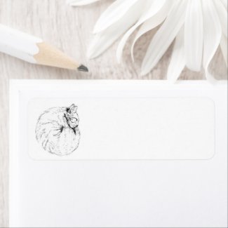 Sleeping Kitty Return Address Labels