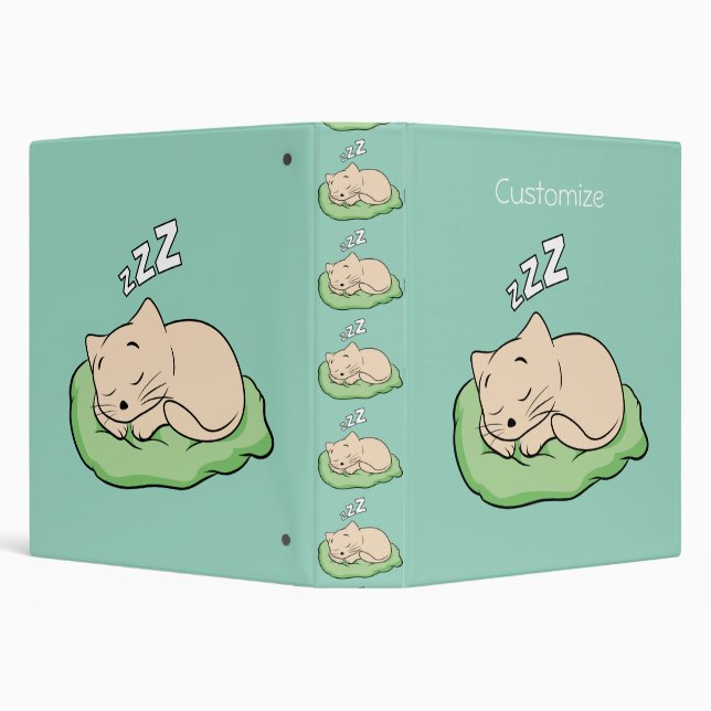 Sleeping Kitty Thunder_Cove 3 Ring Binder (Background)
