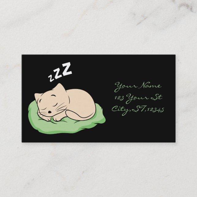 Sleeping Kitty Thunder_Cove Business Card (Front)