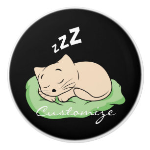 Sleeping Kitty Thunder_Cove Ceramic Knob