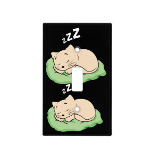 Sleeping Kitty Thunder_Cove Light Switch Cover