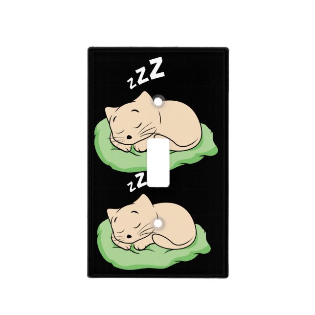 Sleeping Kitty Thunder_Cove Light Switch Cover (Front)