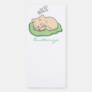 Sleeping Kitty Thunder_Cove Magnetic Notepad