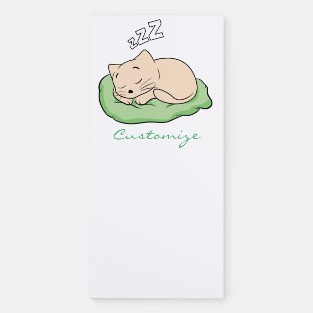 Sleeping Kitty Thunder_Cove Magnetic Notepad (Front)