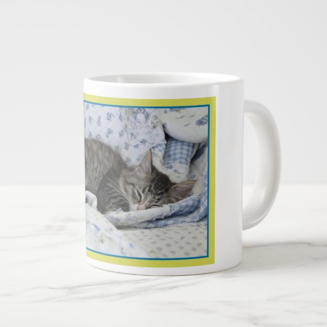 Sleeping Kltty Large Coffee Mug (Front Right)
