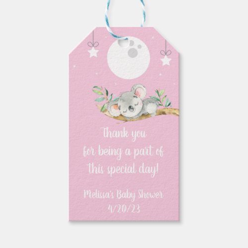 Sleeping Koala Baby Shower Favor Thank You Gift Ta Gift Tags