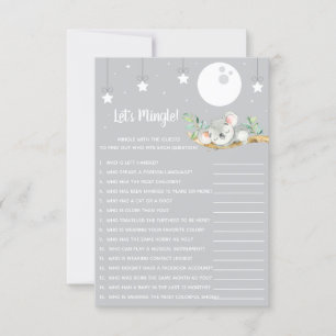 Sleeping Koala Baby Shower Game Let's Mingle! Invitation