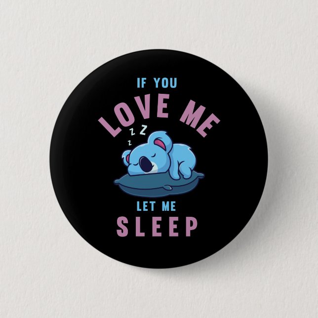 Sleeping Koala Bear Zookeeper Lazy Koala Button (Front)