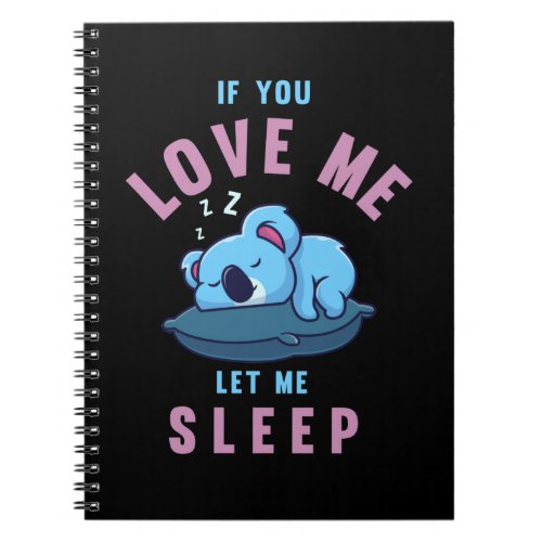 Sleeping Koala Bear Zookeeper Lazy Koala Notebook