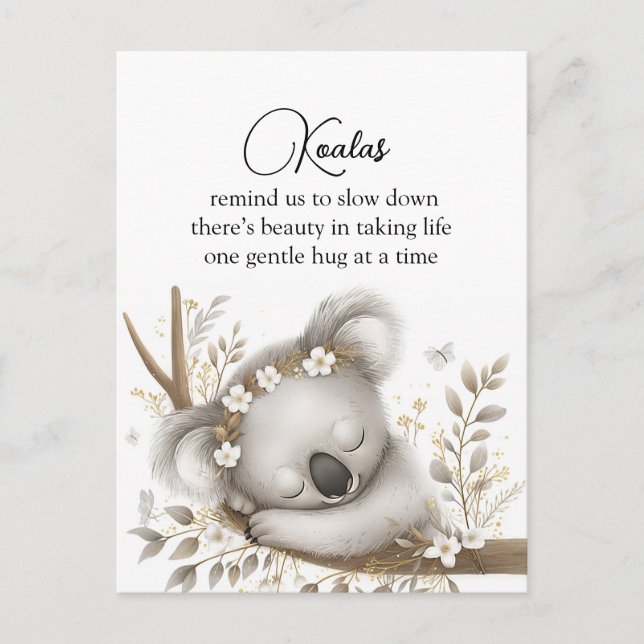 Sleeping Koala Cub Postcard (Front)