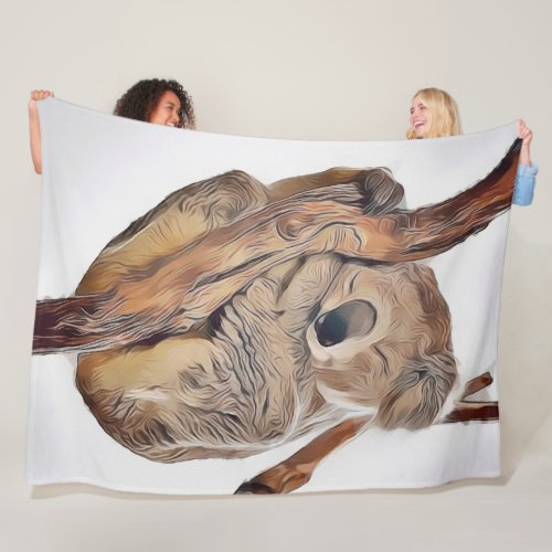 Sleeping Koala In Tree Photo Art Cool Modern Fleece Blanket