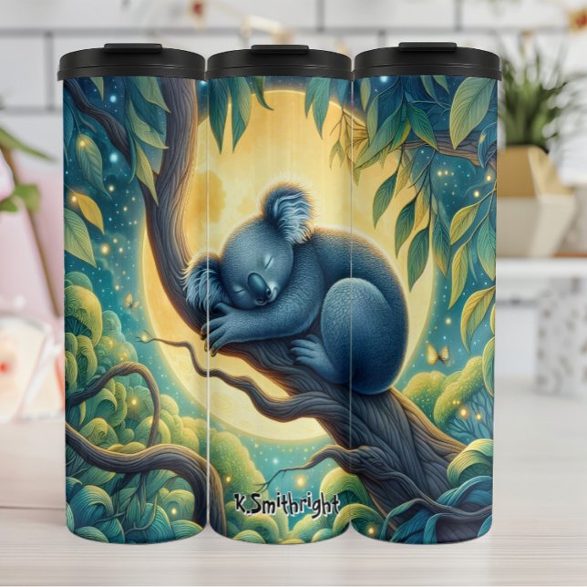 Sleeping Koala on a Branch Thermal Tumbler (Creator Uploaded)