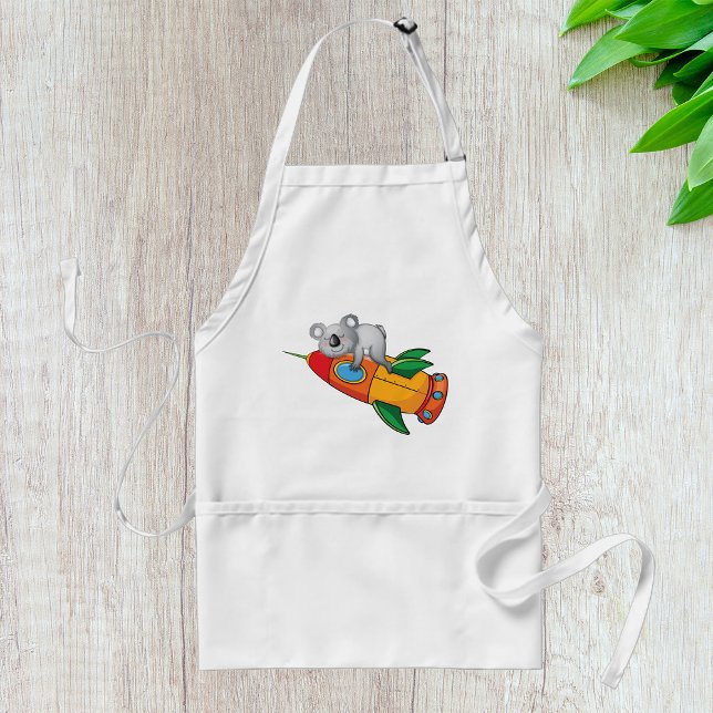 Sleeping Koala on Colorful Rocket  Adult Apron (Creator Uploaded)