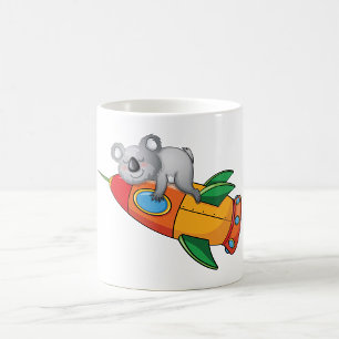 Sleeping Koala on Colorful Rocket Coffee Mug