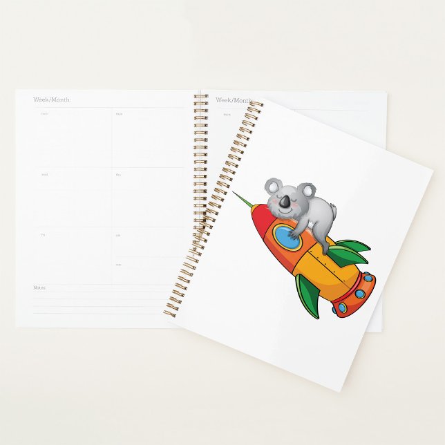 Sleeping Koala on Colorful Rocket  Planner (Creator Uploaded)
