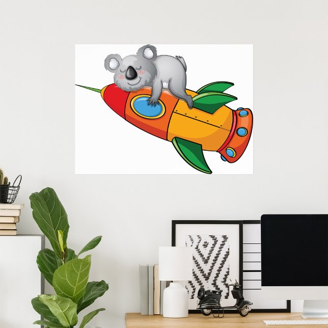 Sleeping Koala on Colorful Rocket  Poster (Creator Uploaded)