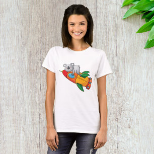 Sleeping Koala on Colorful Rocket T-Shirt